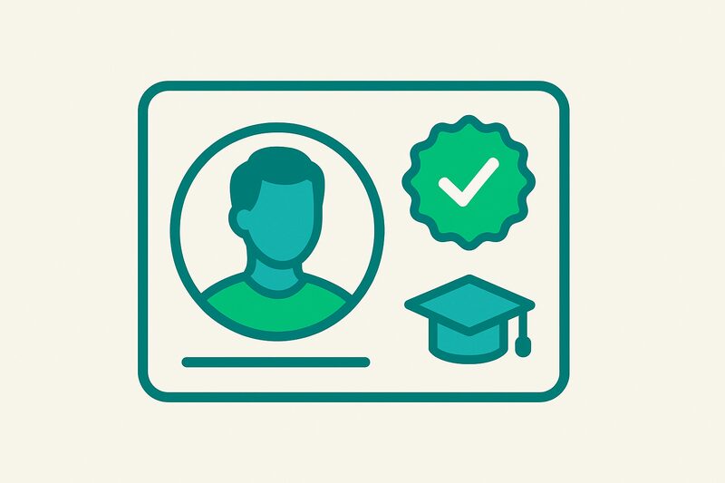Crédibilité de l'auteur : profil identifié, badge de vérification et qualifications